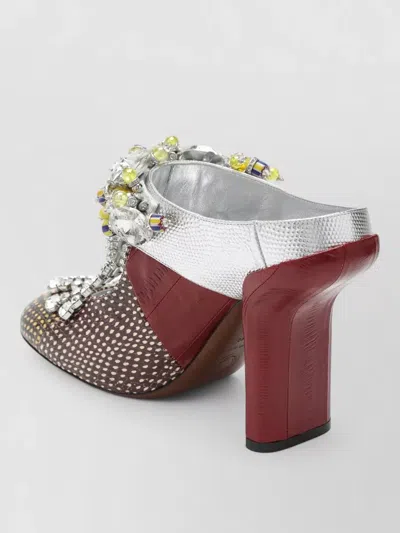 Dries Van Noten Patchwork Leather Mules With Decoration