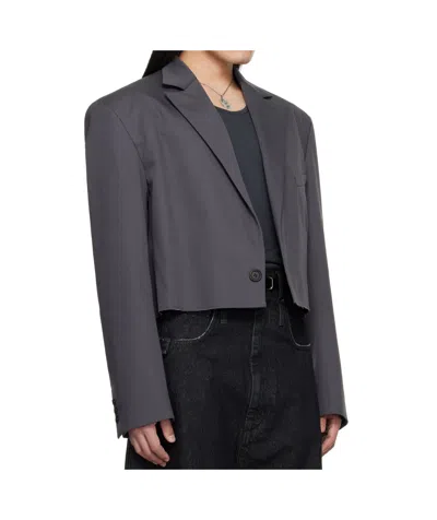 Lu'u Dan Slashed Suit Jacket In Gray