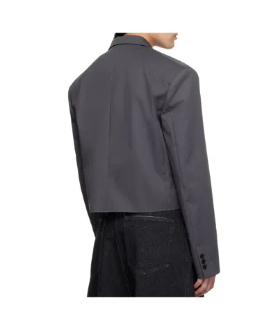 Lu'u Dan Slashed Suit Jacket In Gray