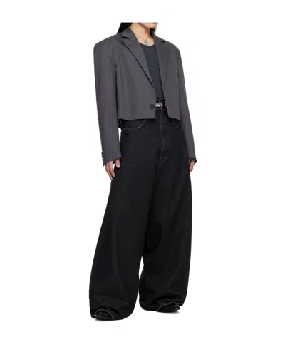 Lu'u Dan Slashed Suit Jacket In Gray