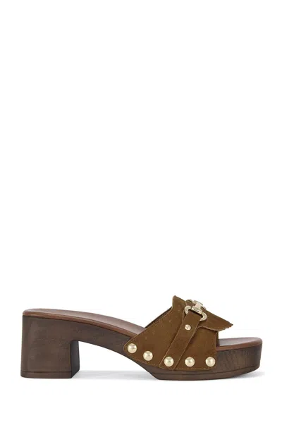 Azalea Wang Epsilon Platform Sandal In Brown