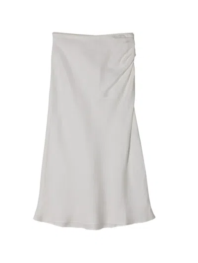 House Of Dagmar Draped Midi Skirt In White