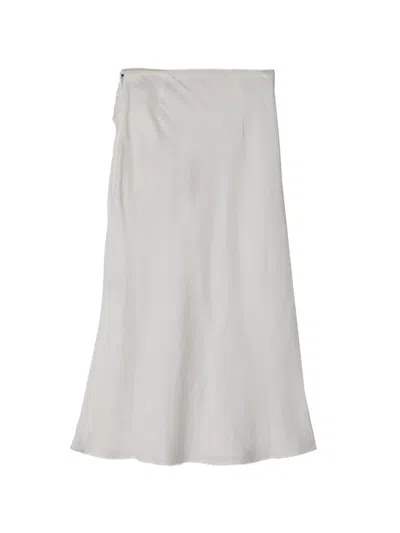 House Of Dagmar Draped Midi Skirt In White