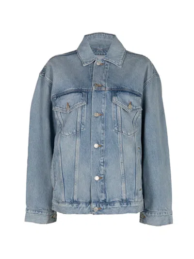 Agolde Long-sleeve Denim Jacket In Blue