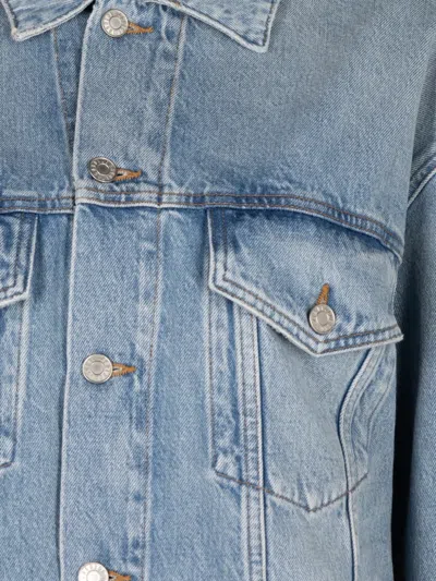 Agolde Long-sleeve Denim Jacket In Blue
