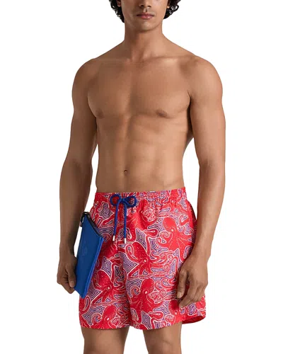 Vilebrequin Moorea Hypnoptocus Print Swim Shorts In Red
