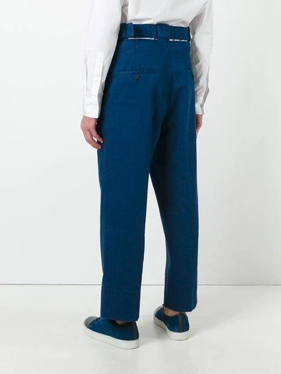 Shop Marni Belted Straight Leg Jeans - Blue