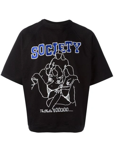 Shop Ktz Embroidered Society Raglan T In Black