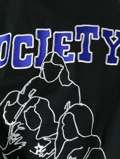 Shop Ktz Embroidered Society Raglan T In Black