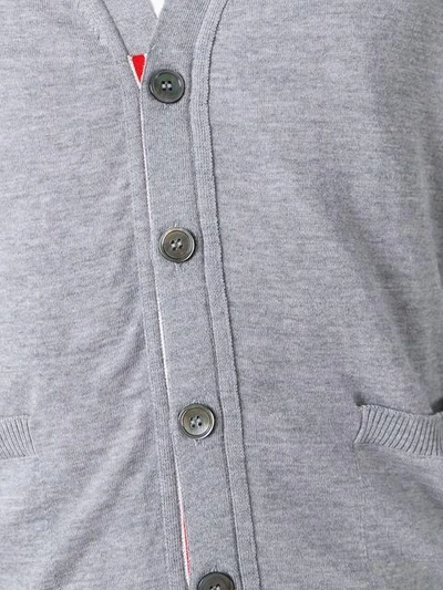 Shop Thom Browne 4-bar Stripe Cardigan In Grey