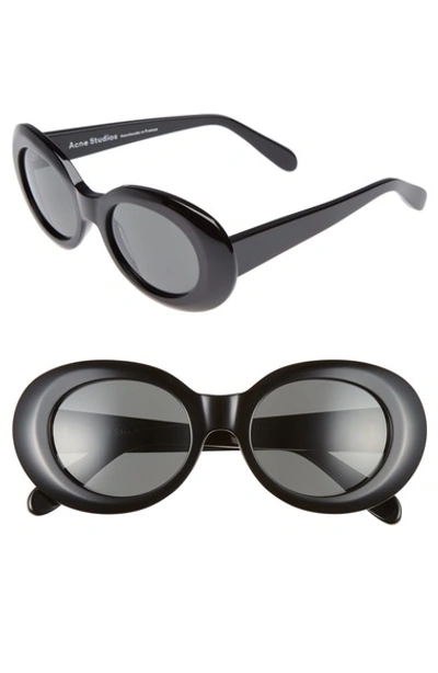 Shop Acne Studios Mustang 47mm Oval Sunglasses In Black