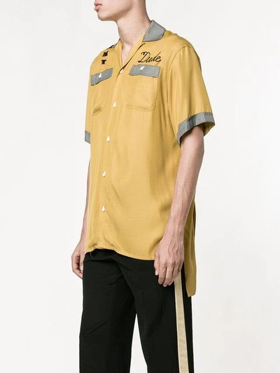 Shop Miharayasuhiro Embroidered Bowling Shirt In Yellow
