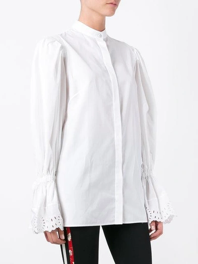 Shop Alexander Mcqueen Exaggerated Sleeve Blouse - White