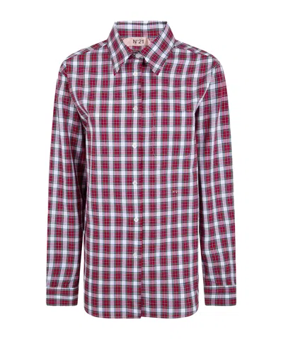 N°21 Check-pattern Button-down Shirt In Multi