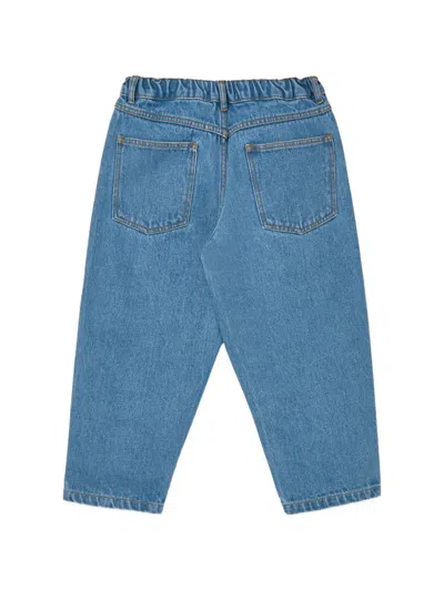Main Story Stonewashed Elasticated-waist Jeans In Blue