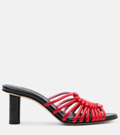 Jw Anderson Plot Woven Leather Sandals In Multi