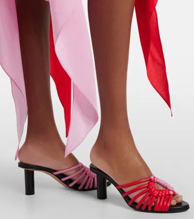 Jw Anderson Plot Woven Leather Sandals In Multi