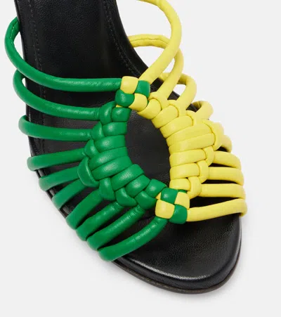 Jw Anderson Plot Woven Leather Mules In Multi