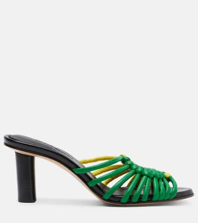 Jw Anderson Plot Woven Leather Mules In Multi