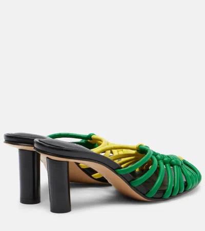 Jw Anderson Plot Woven Leather Mules In Multi