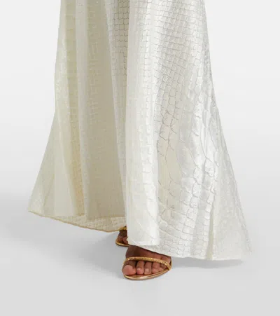 Roberto Cavalli White One-shoulder Dress With Scale Print
