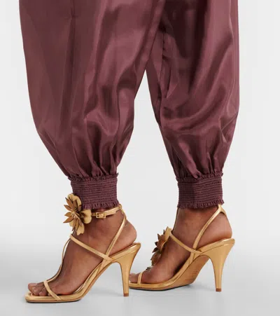 Zimmermann Womens Musk Aster Harem Silk Trousers Xs In Brown