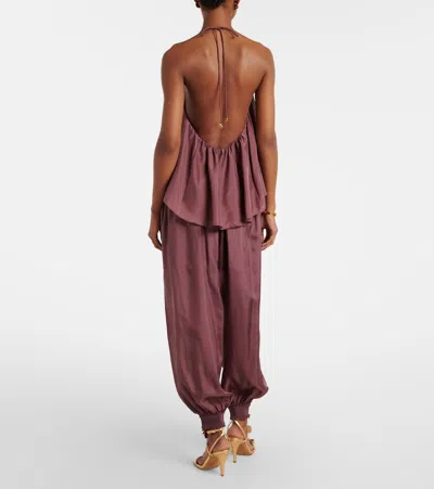 Zimmermann Womens Musk Aster Harem Silk Trousers Xs In Brown