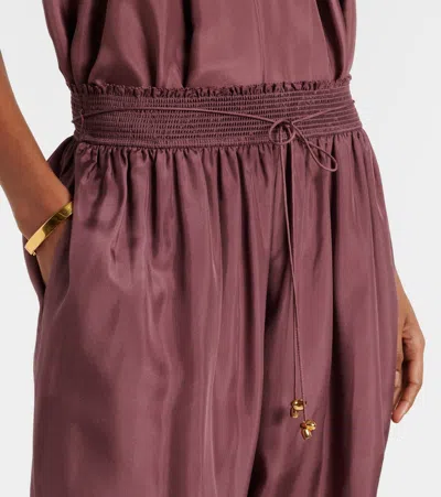 Zimmermann Womens Musk Aster Harem Silk Trousers Xs In Brown