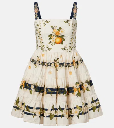 Agua By Agua Bendita Lima Valle Floral-print Tiered Mini Dress In Multi