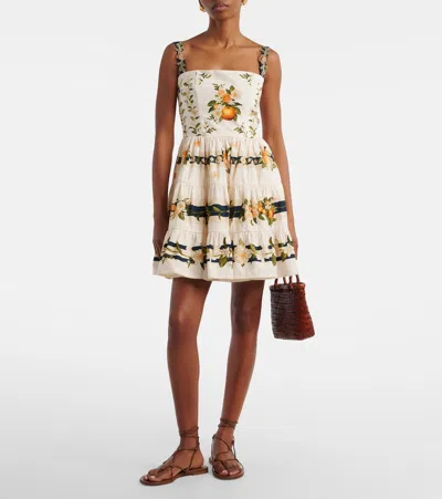 Agua By Agua Bendita Lima Valle Floral-print Tiered Mini Dress In Multi