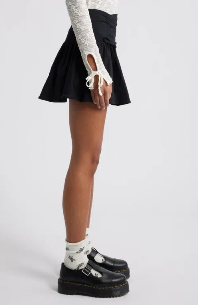 Bp. Cinched Bubble Miniskirt In Black