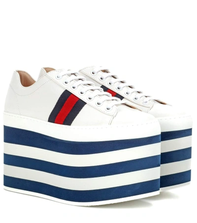 GUCCI LEATHER PLATFORM SNEAKERS 