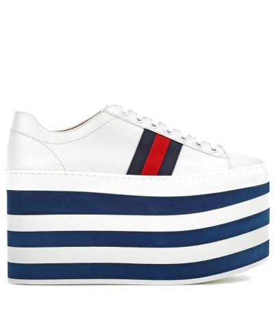 Gucci White Peggy High Platform Sneakers | ModeSens