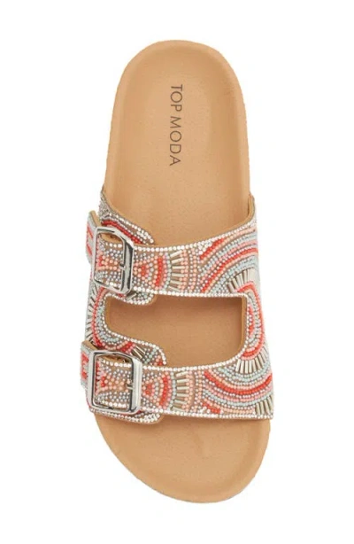 Top Moda Spring Slide Sandal In Brown