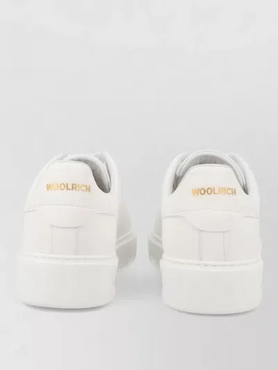 Woolrich Lace Up Low Top Shoes Rubber Sole In White