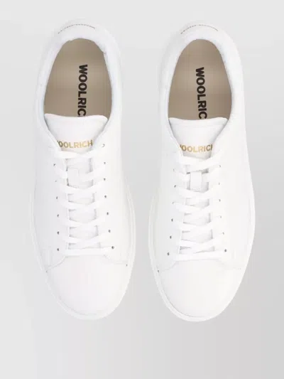 Woolrich Lace Up Low Top Shoes Rubber Sole In White