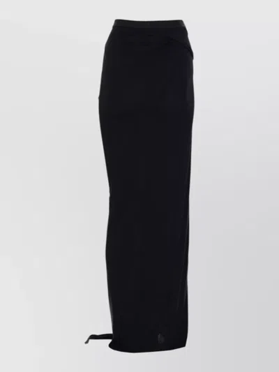 Rick Owens Black Solid Maxi Skirt In Black