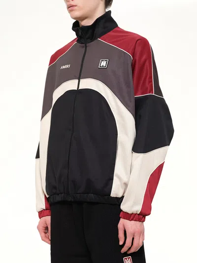 Amiri Multicolor Oversized Panel Track Jacket In Black