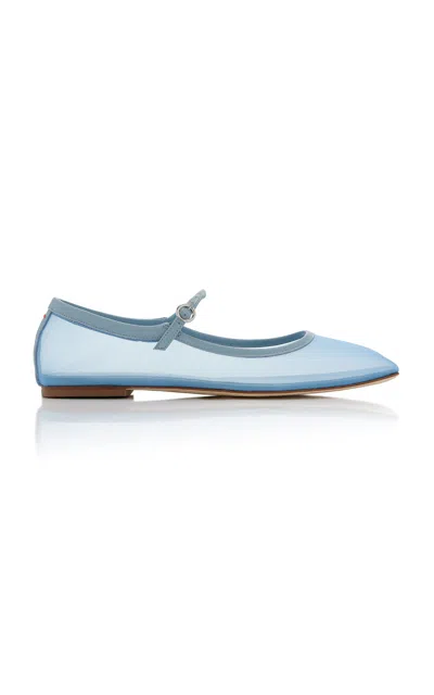 Aeyde Uma Mesh Mary Jane Flats In Blue