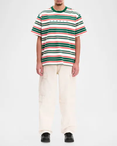 Vowels Short Sleeve Stripe Tee In Multi