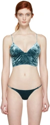 FLEUR DU MAL Blue Velvet Longline Bra