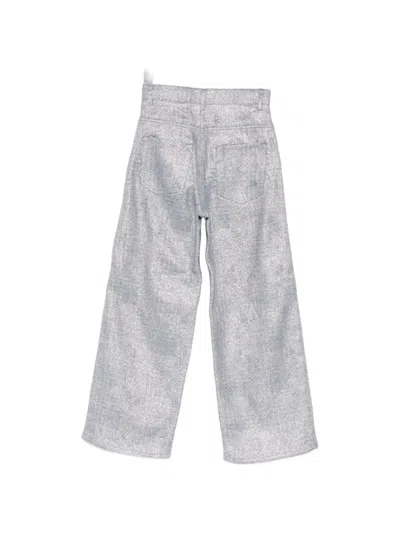 Douuod Metallic-effect Jeans In Silver