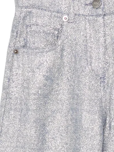 Douuod Metallic-effect Jeans In Silver