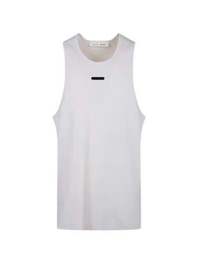 Essentials White Rib Tank Top In White