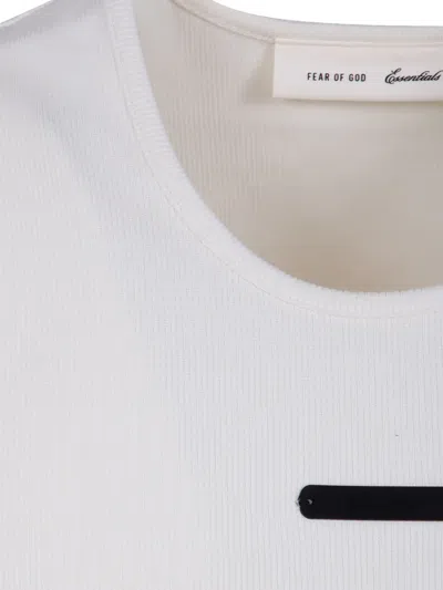 Essentials White Rib Tank Top In White