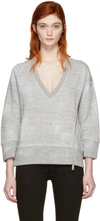DSQUARED2 Grey V-Neck Zip Sweatshirt