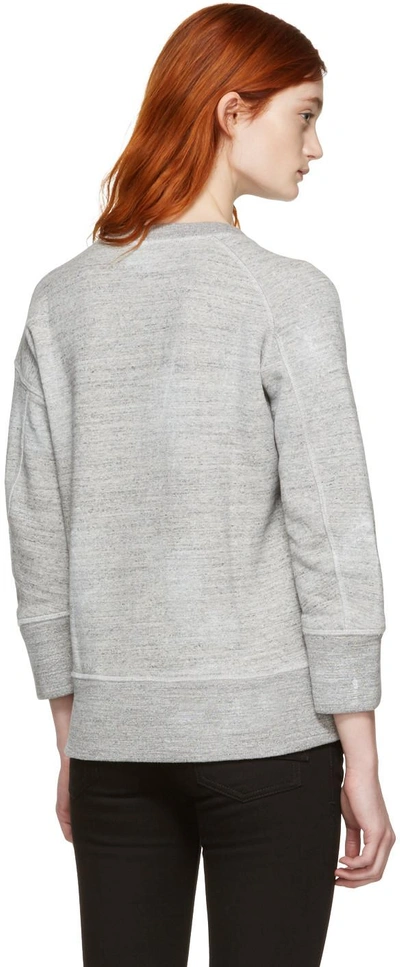 Shop Dsquared2 Grey V-neck Zip Sweatshirt