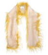 PRADA Feather and fur scarf,P00249375