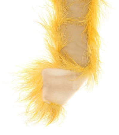 Shop Prada Feather And Fur Scarf