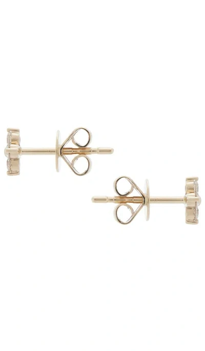 Ef Collection Diamond Fleur Stud Earring In White